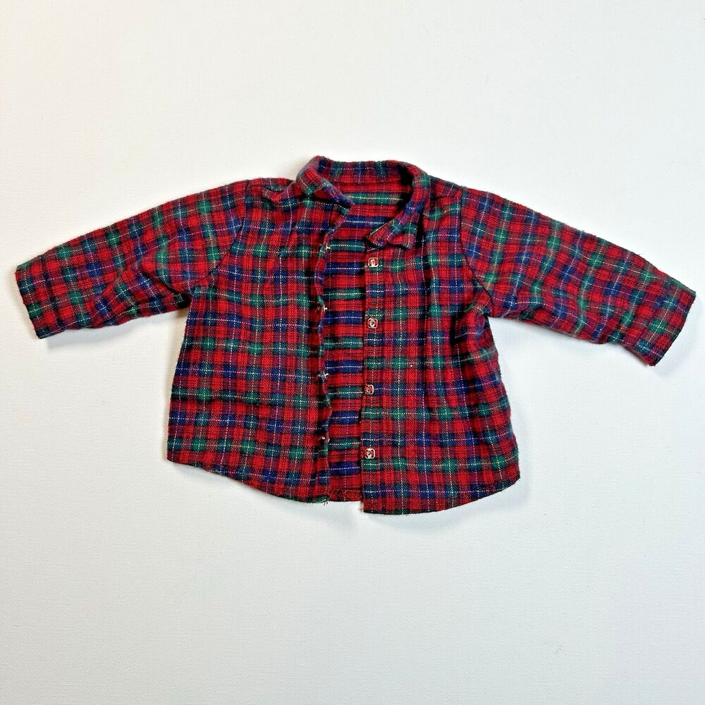 American Girl Doll EVERYDAY Plaid Long Sleeve Shirt Camping Hiking Shirt Only - Picture 3 of 8